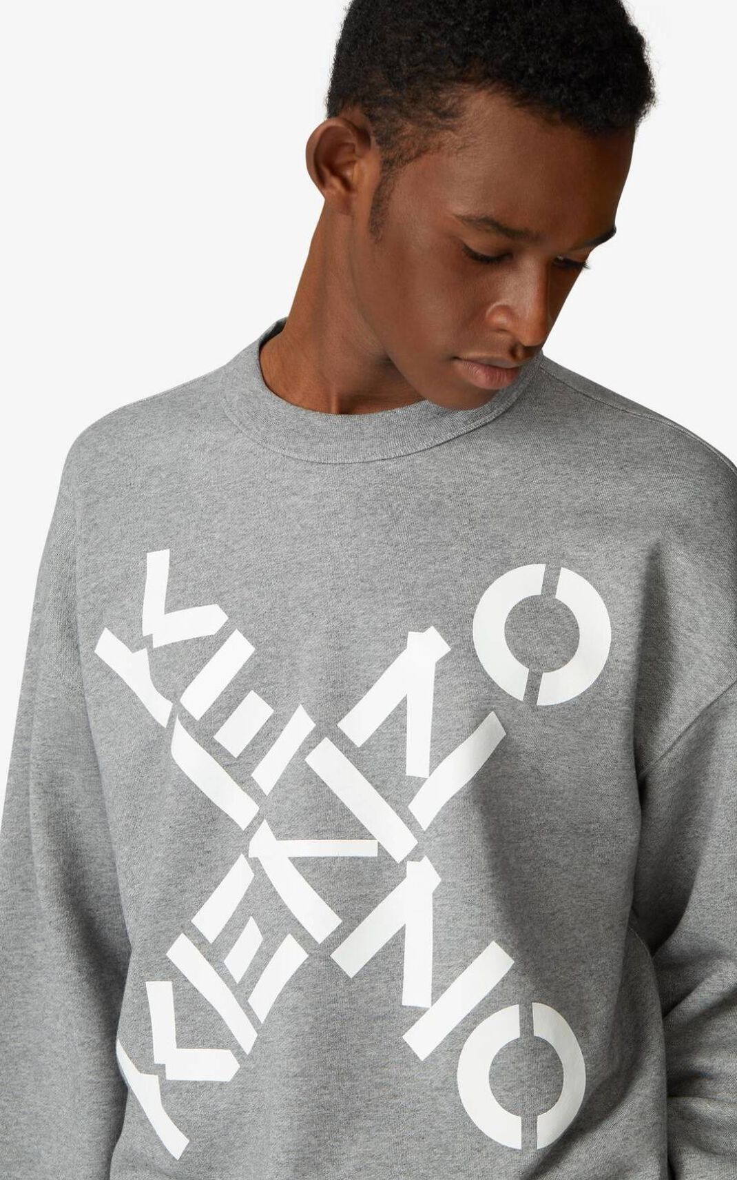Kenzo Sport Big X Sweatshirt Grey For Mens 6103DEPYL